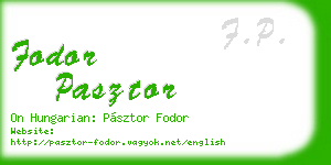 fodor pasztor business card