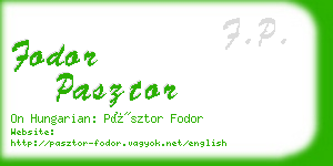 fodor pasztor business card